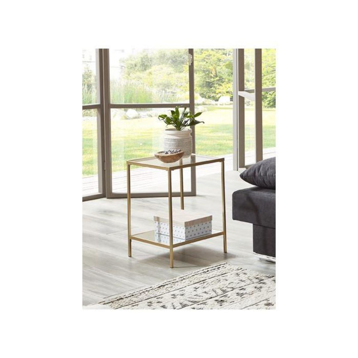 Paris Prix Table d'Appoint Carrée Design  Timana  55cm Or