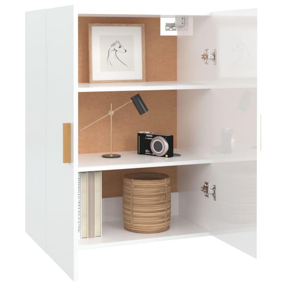 VIDAXL Armoire murale suspendue Blanc brillant 69,5x34x90 cm