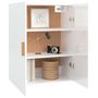 Voir la diapositive 5 : VIDAXL Armoire murale suspendue Blanc brillant 69,5x34x90 cm