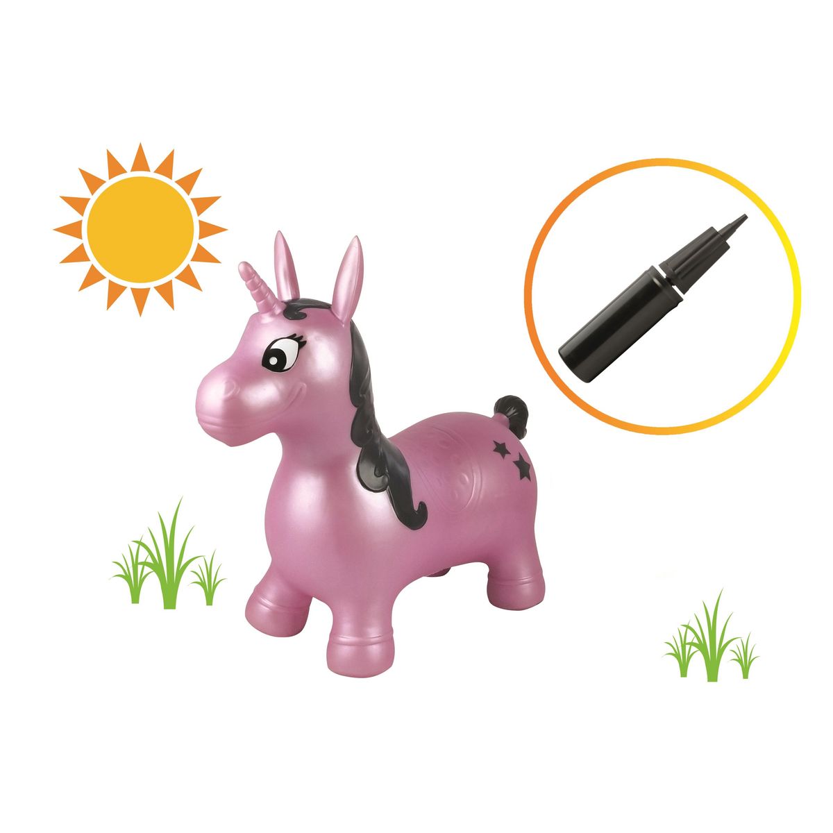 Lexibook Licorne Sauteuse Gonflable Rose