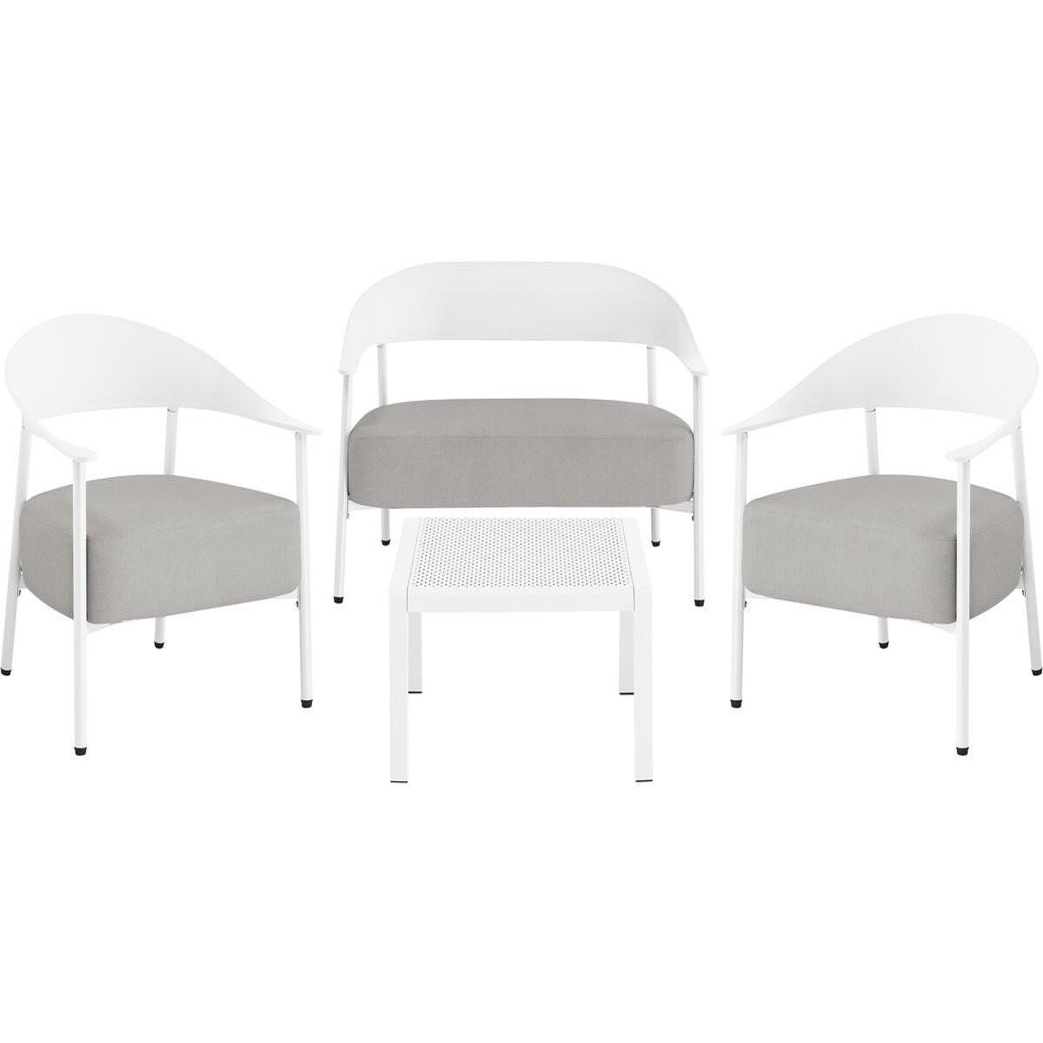 Habitat et Jardin Salon de jardin en métal et plastique  céora  - 4 places - blanc