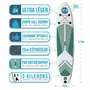 ROHE Stand Up Paddle gonflable INDIANA GREEN ROHE 10'6'' (320cm) 30'' (76cm) 6'' (15cm) avec Pompe, Pagaie, Leash et Sac de transport