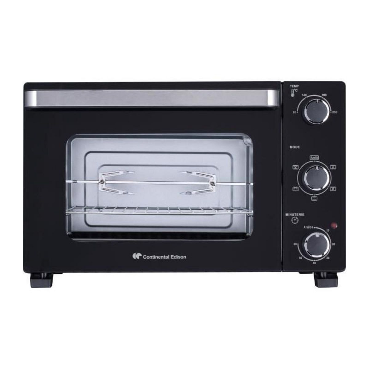 CONTINENTAL EDISON CONTINENTAL EDISON CEMF46B3 - Minifour electrique 46L noir - 1800W - Rotissoire, Convection naturelle