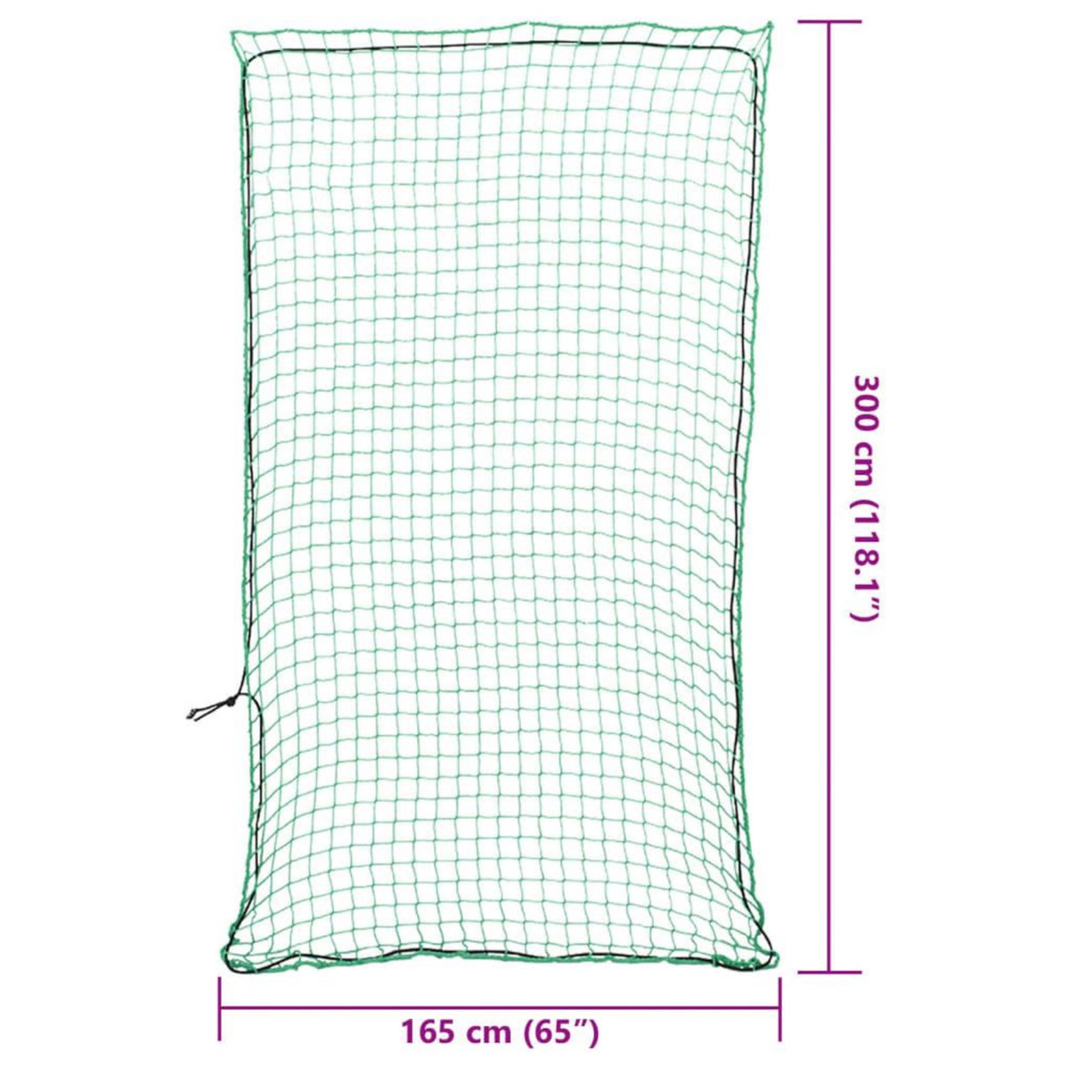 VIDAXL Filet pour remorque avec corde elastique vert 3x1,65 m PP