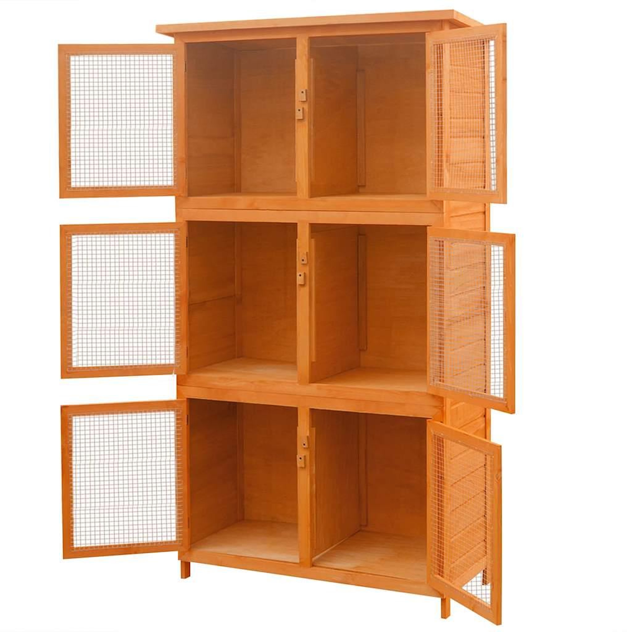 Voir la diapositive 5 : VIDAXL Cage pour animaux 6 compartiments Bois