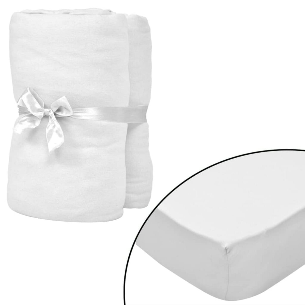 VIDAXL Drap-housse pour berceaux 4 pcs Jersey de coton 40x80 cm Blanc