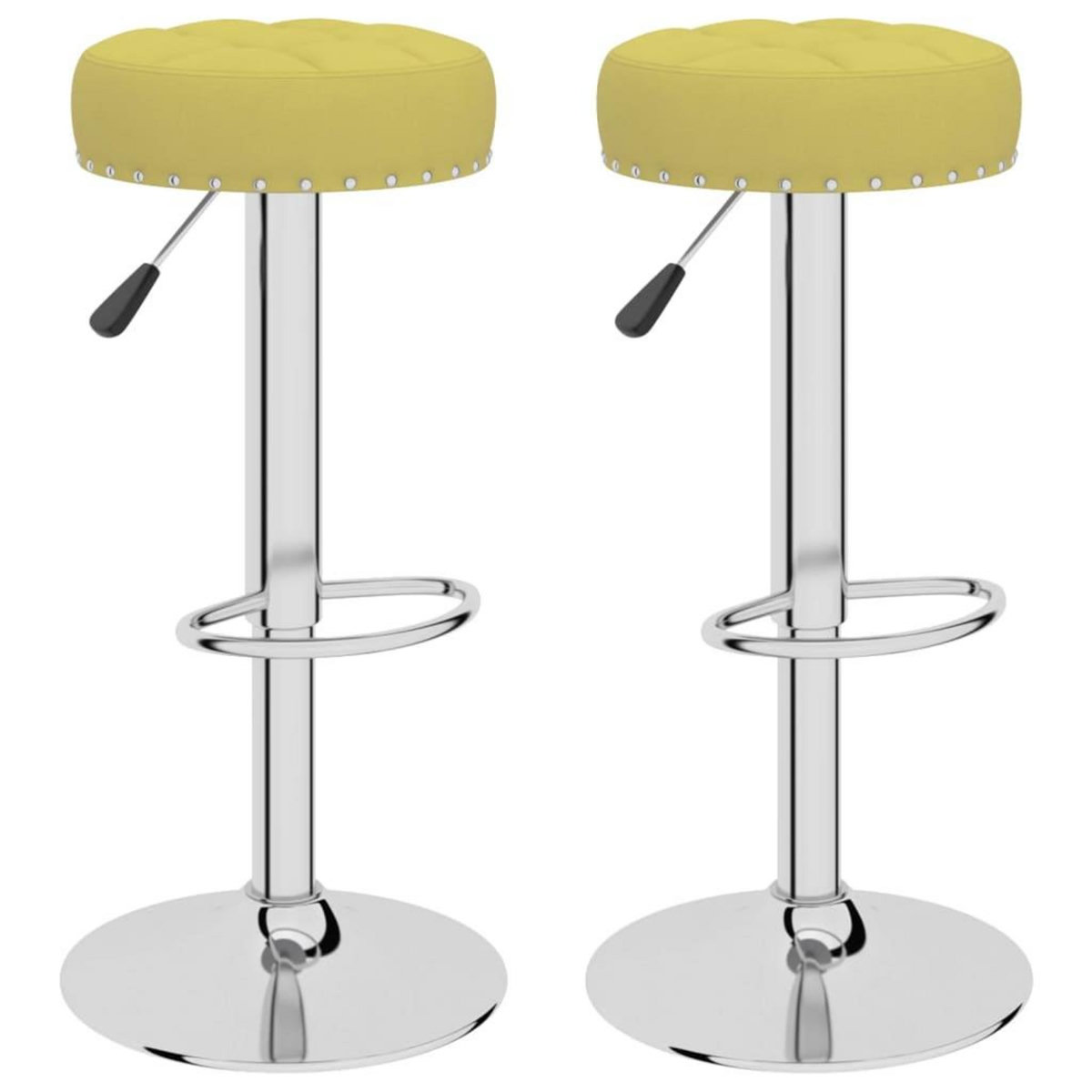 VIDAXL Tabourets de bar lot de 2 vert tissu