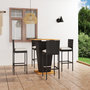 Voir la diapositive 1 : VIDAXL Ensemble de bar de jardin 5 pcs et coussins Resine tressee Noir