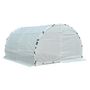 Voir la diapositive 4 : OUTSUNNY Serre de jardin tunnel surface sol 12 m² 4L x 3l x 2H m châssis tubulaire renforcé 25 mm double porte avec poignées blanc