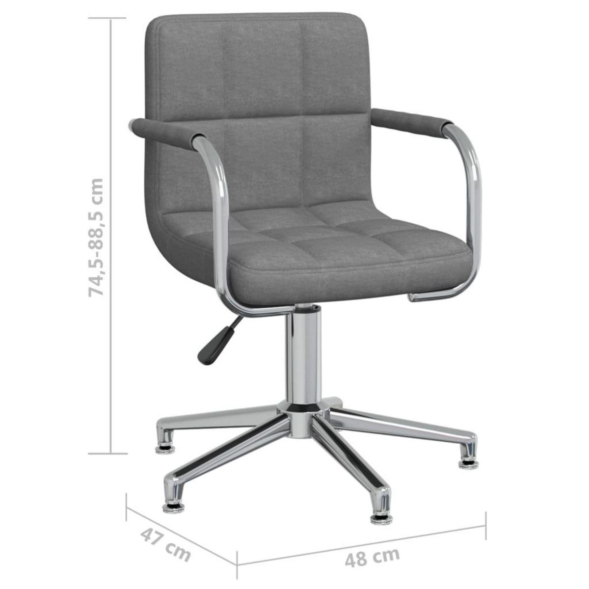 VIDAXL Chaise pivotante de bureau Gris clair Tissu