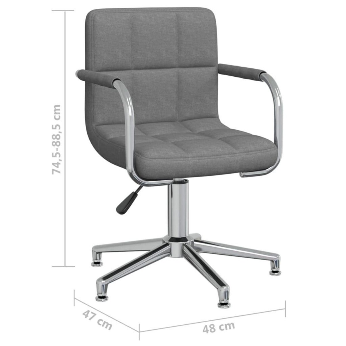 VIDAXL Chaise pivotante de bureau Gris clair Tissu