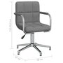 Voir la diapositive 6 : VIDAXL Chaise pivotante de bureau Gris clair Tissu