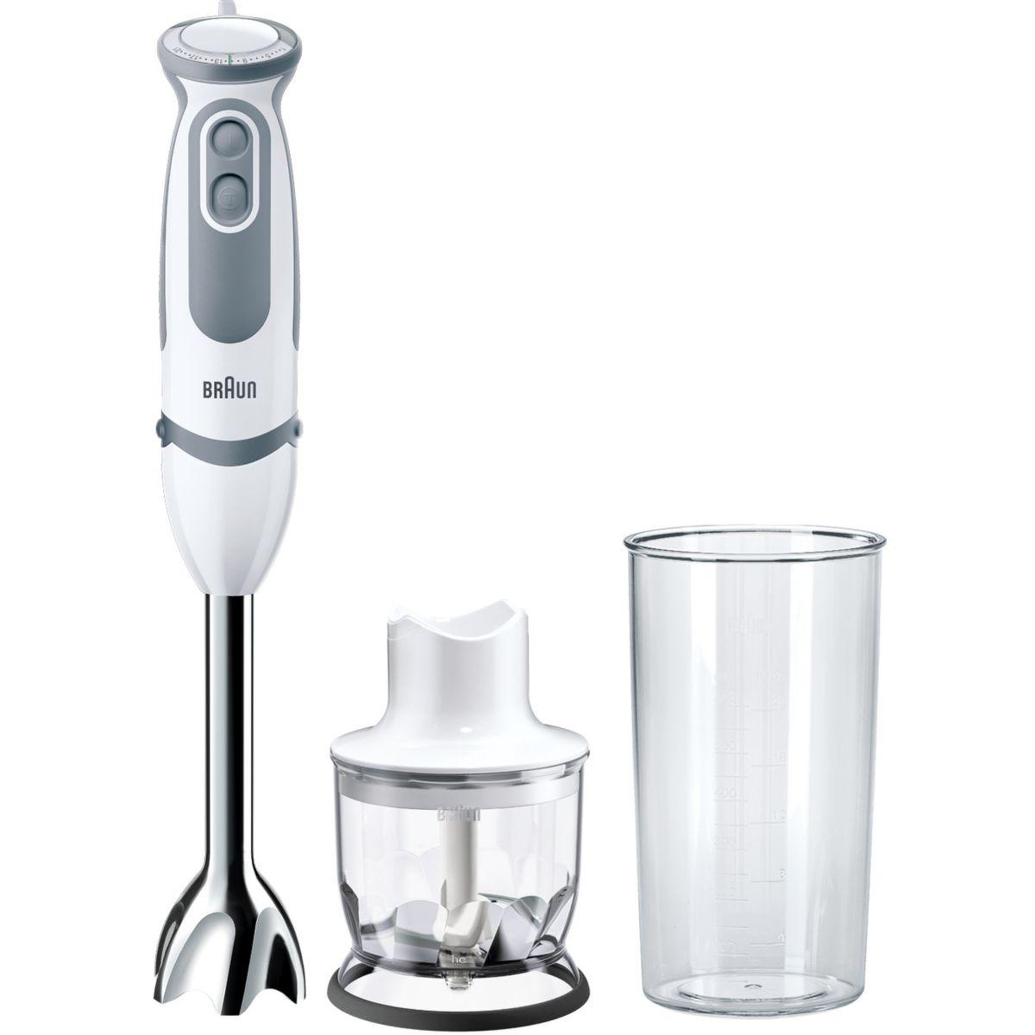 Voir la diapositive 2 : BRAUN Mixeur MQ5220WH MultiQuick 5 Vario blanc 1 accessoire