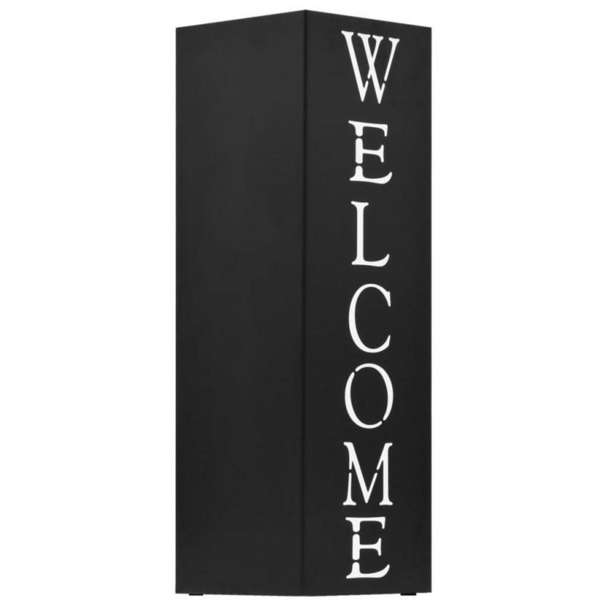 VIDAXL Porte parapluie Welcome Acier Noir