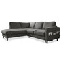 Voir la diapositive 1 : BEST MOBILIER Molly - canapé d'angle gauche 5 places convertible en tissu