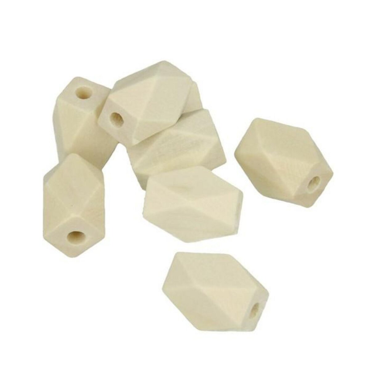 Artemio 8 perles en bois polygonales 16 x 11 mm