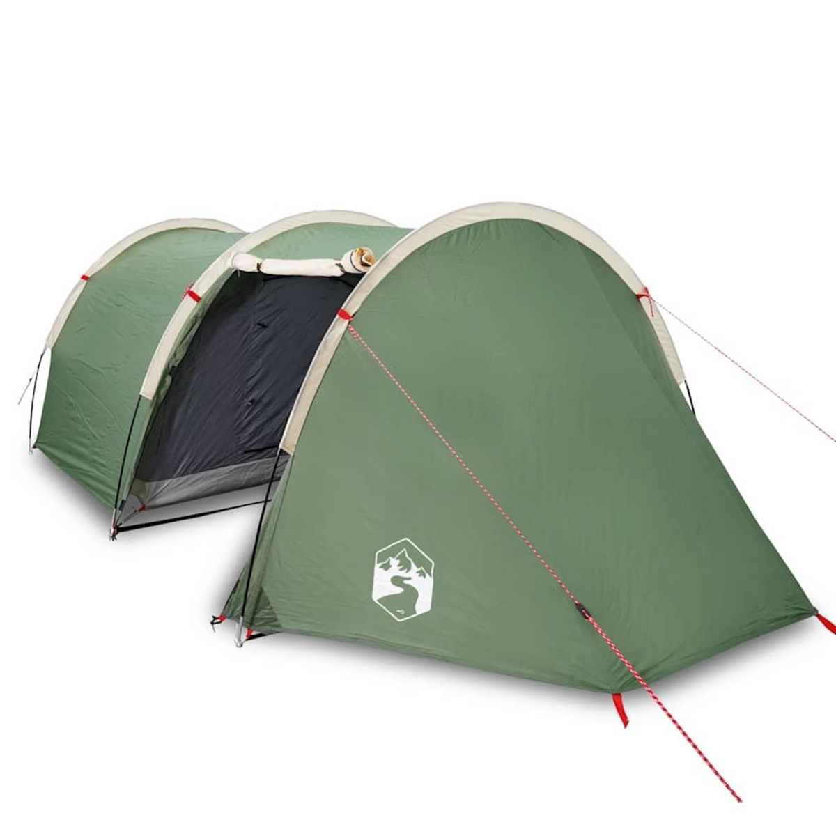 VIDAXL Tente de camping tunnel 4 personnes vert impermeable