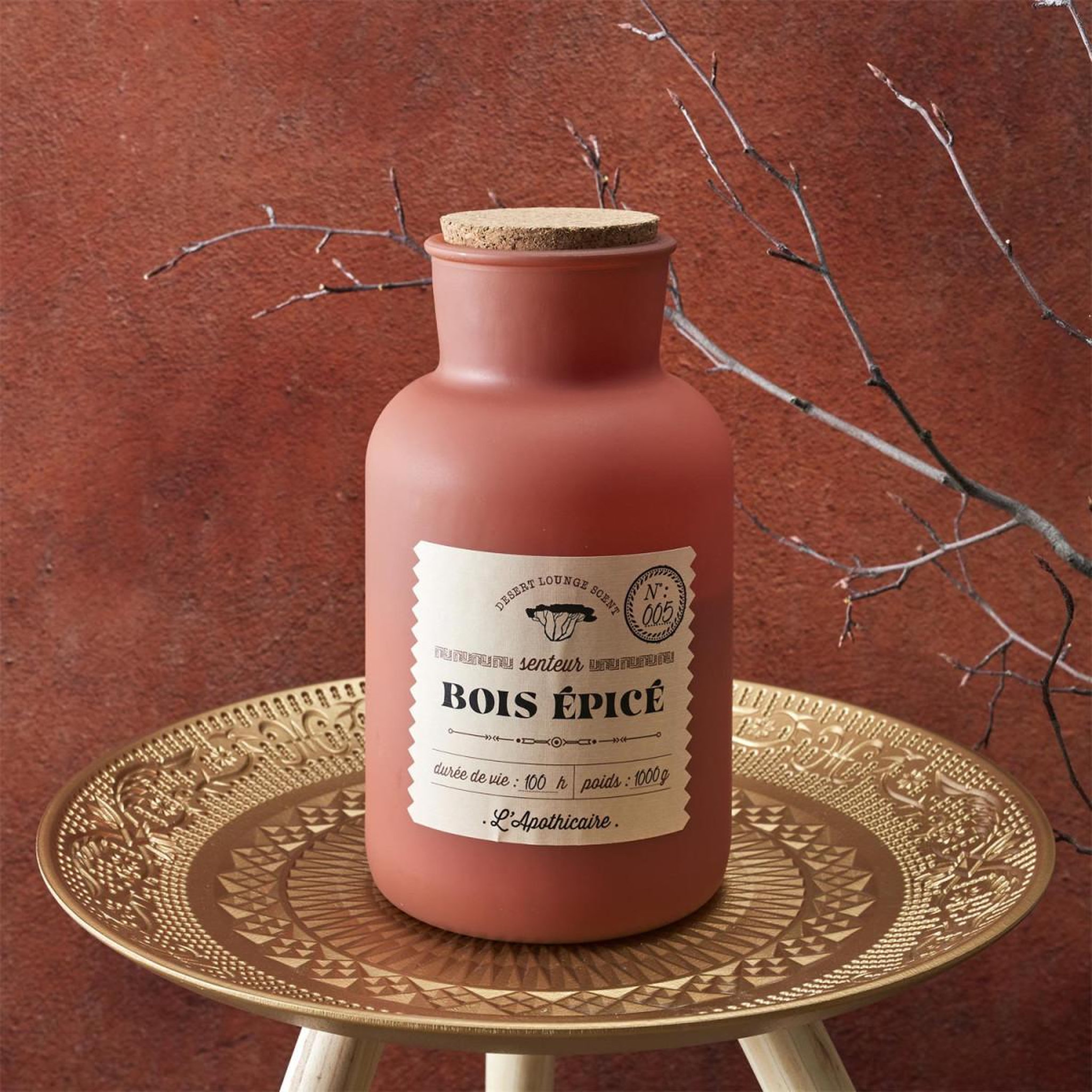Voir la diapositive 3 : The Home Deco Factory Bougie parfumée déco  desert  1000g bois épicé