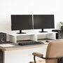 Voir la diapositive 1 : VIDAXL Support de moniteur blanc 100x27x15 cm bois d ingénierie