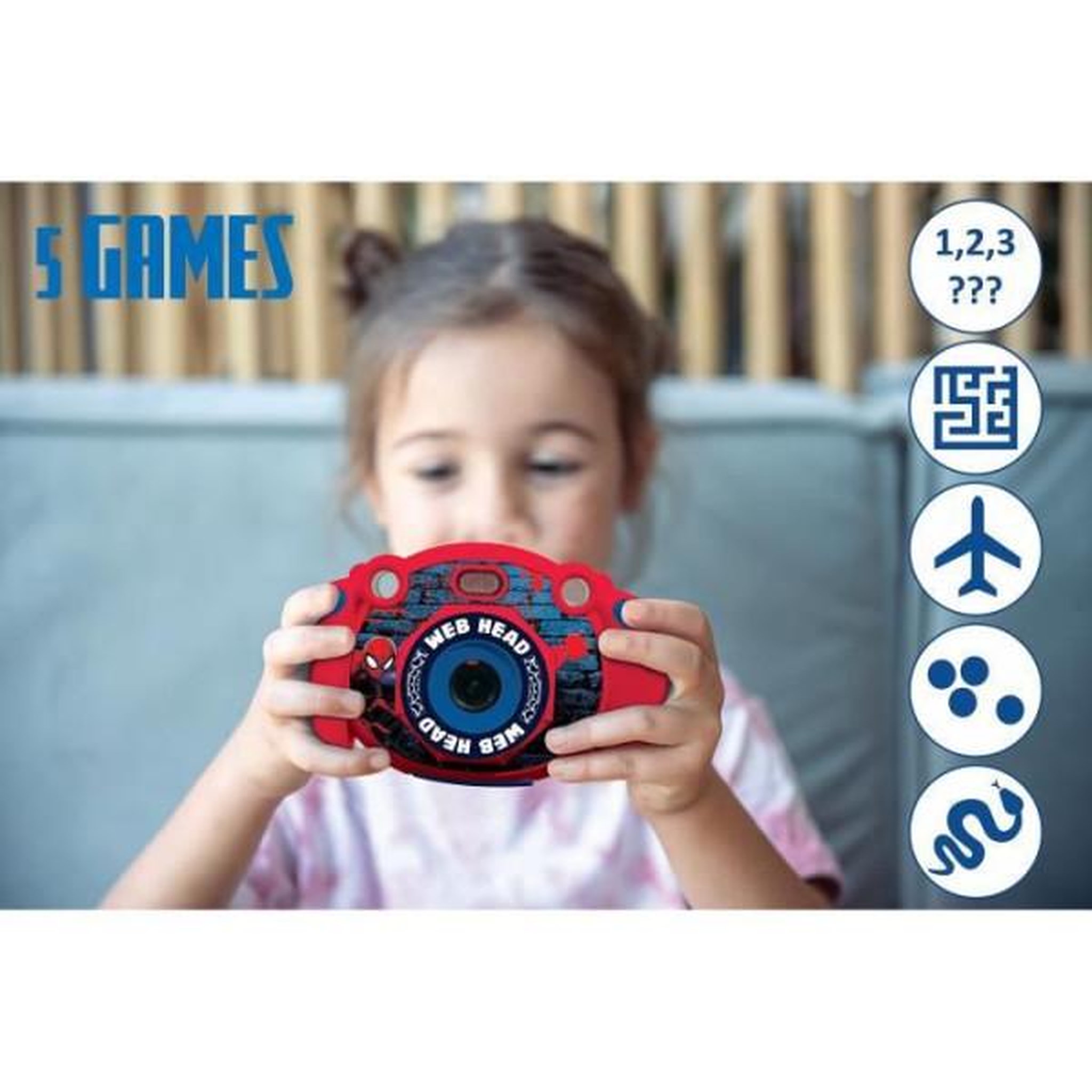 Voir la diapositive 5 : Lexibook Appareil photo numérique enfant Spiderman - LEXIBOOK - Ecran LCD 2 pouces - Grand angle 100 degrés - Rouge