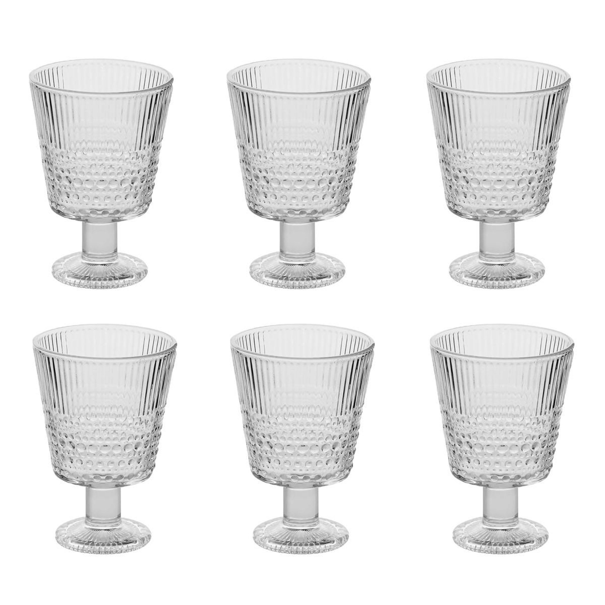 SECRET DE GOURMET Lot de 6 Verres à Vin  Joa  23cl Transparent
