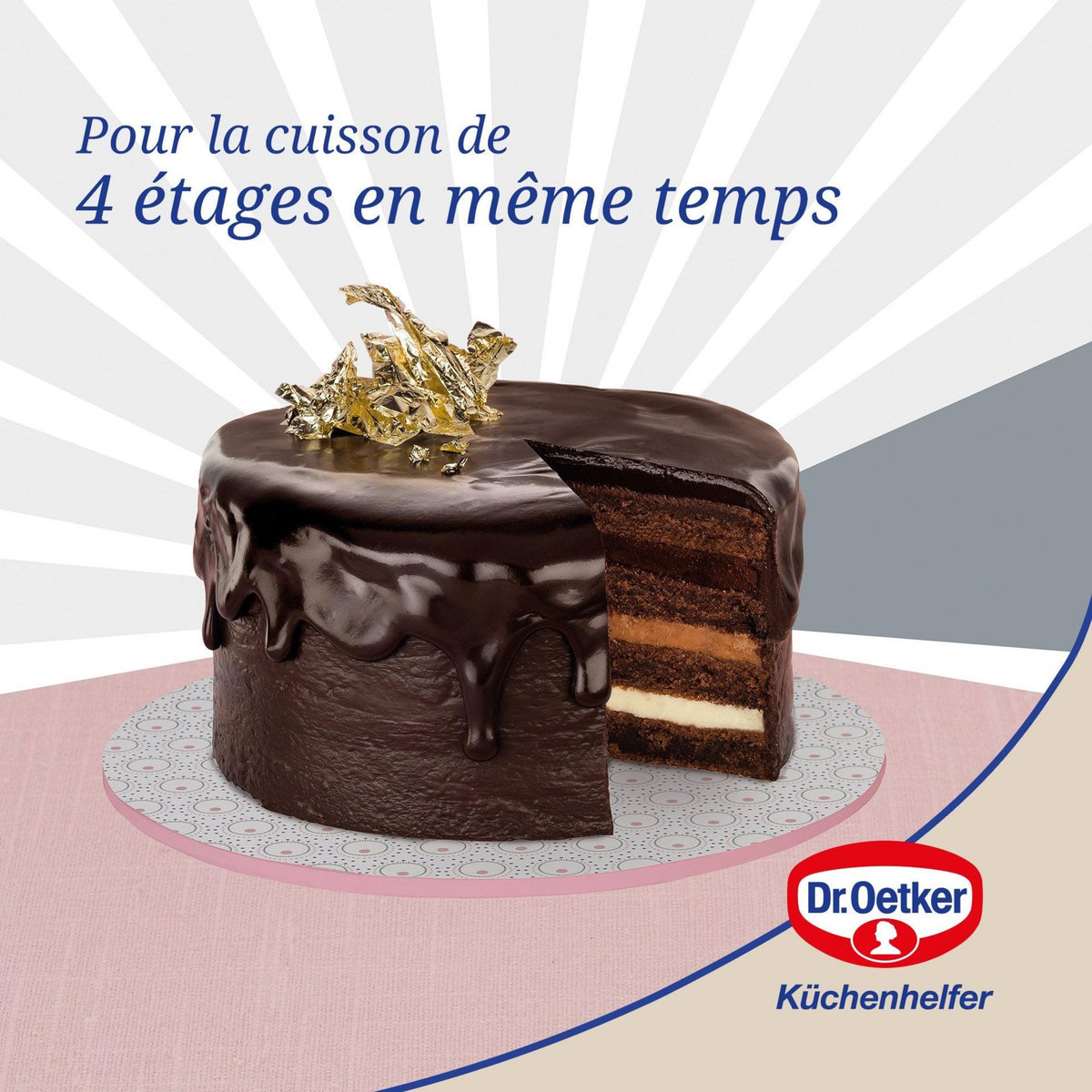 DR.OETKER Set 4 moules pour gâteaux à étages 17 cm Dr. Oetker Rétro