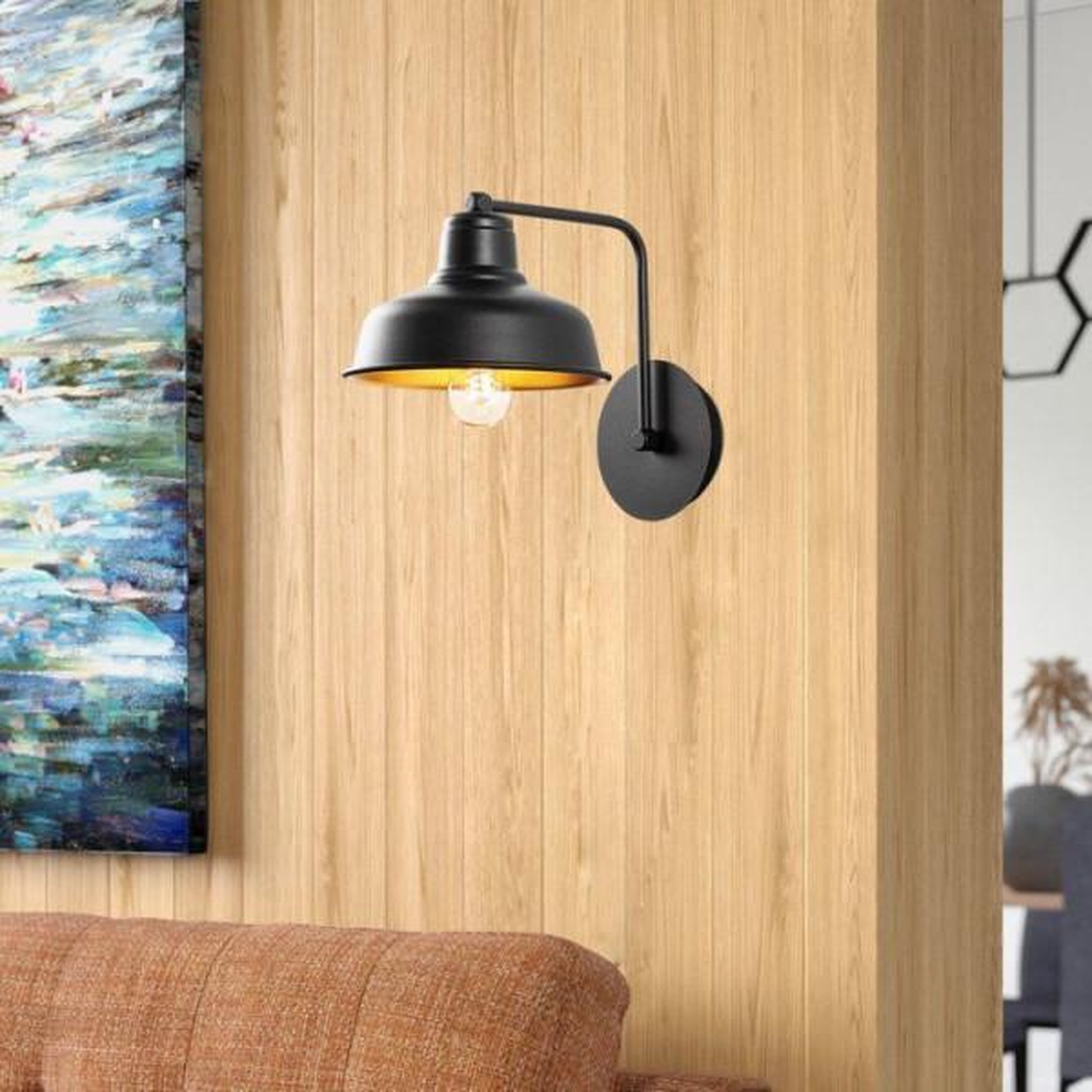 Voir la diapositive 2 : MARKET24 Applique murale black - métal noir - style industriel - décorative