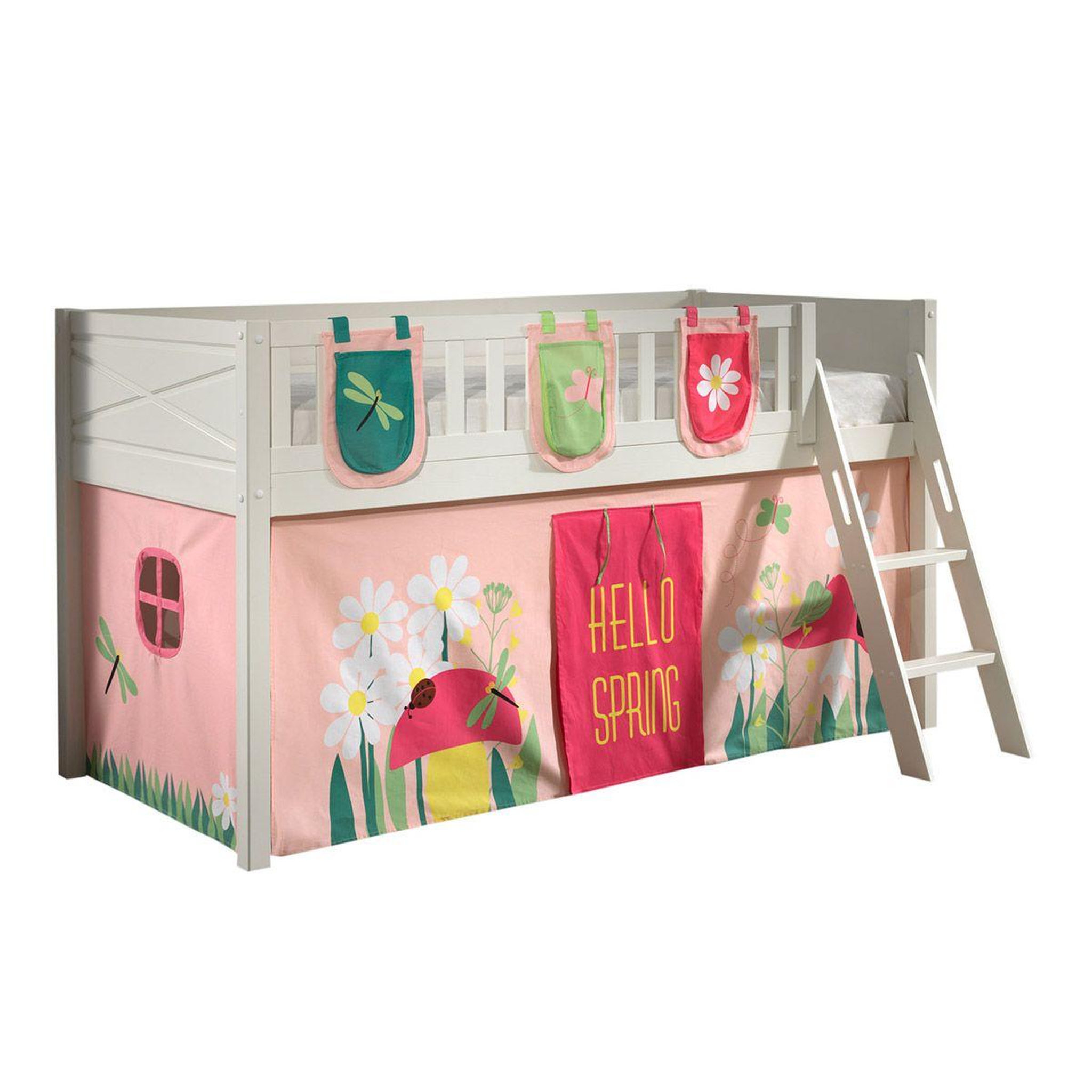 Paris Prix Lit enfant tente & 3 pochettes  scott spring  90x200cm blanc