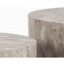 Voir la diapositive 4 : LISA DESIGN Pueblo - lot de 2 tables basses rondes - effet marbre gris - 58 et 50 cm