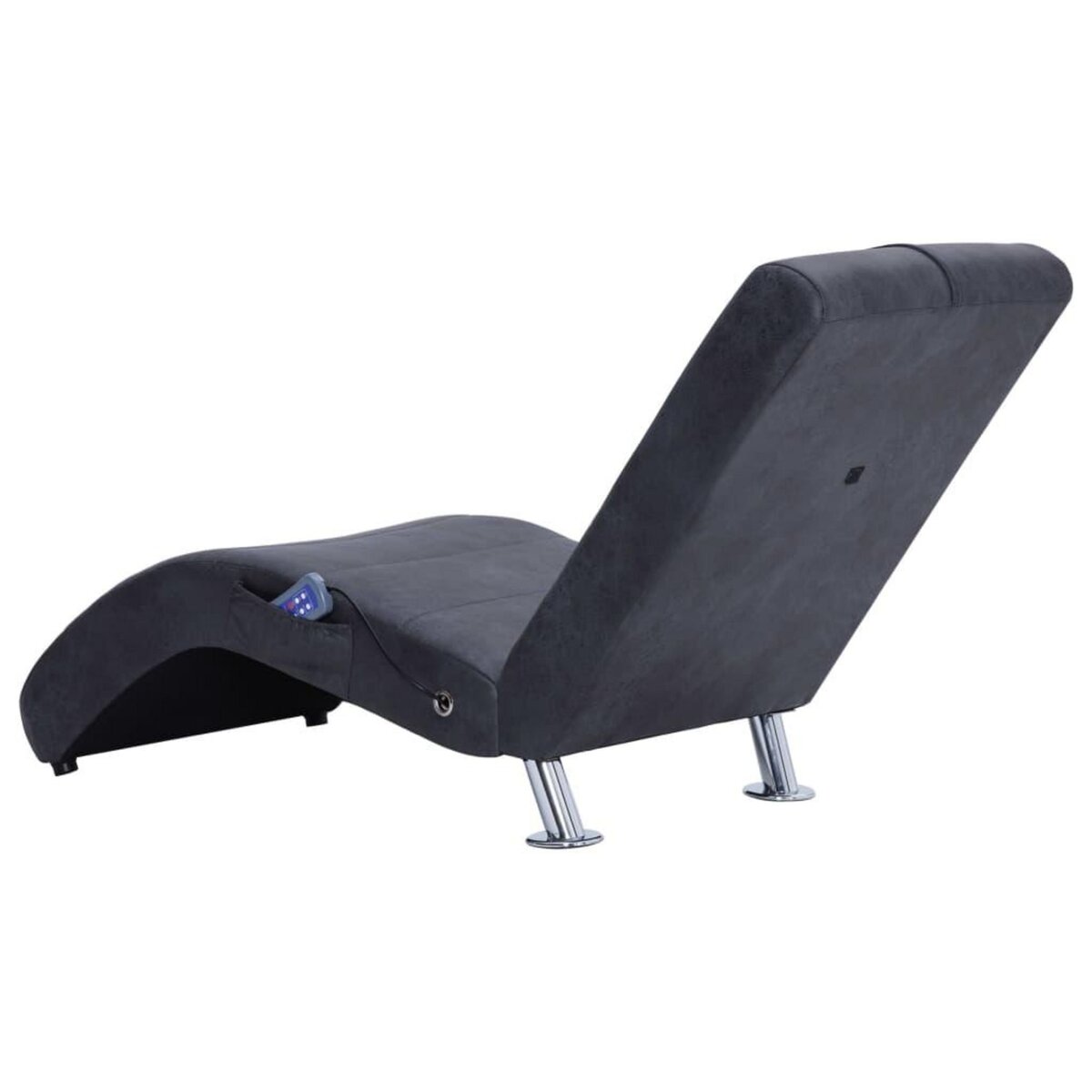 VIDAXL Chaise longue de massage avec oreiller Gris Similicuir daim