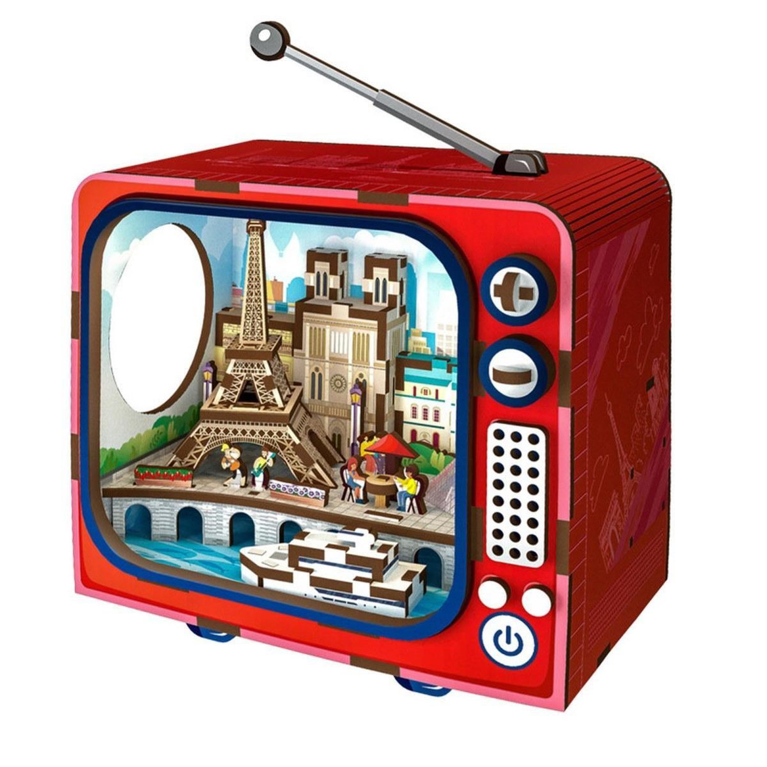 Maquette Slide Puzzle Tv Vue Sur Paris Led 98 Pièces Bois - vue 2