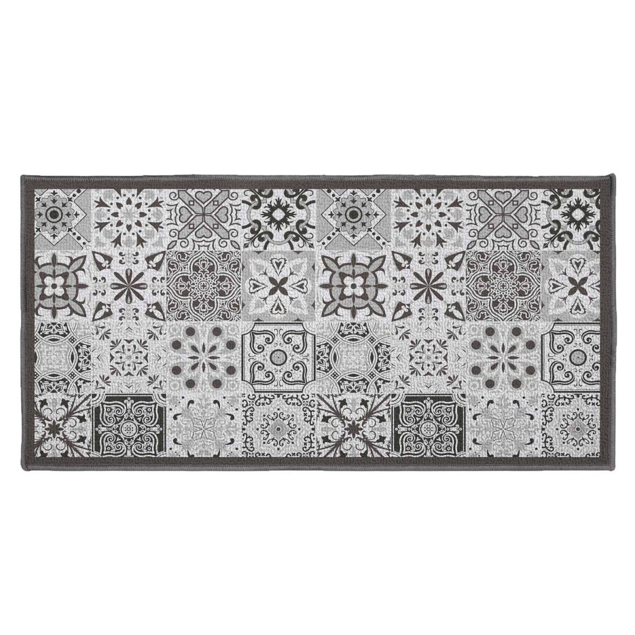 Douceur d'Intérieur Tapis déco rectangle  persane  50x120cm gris