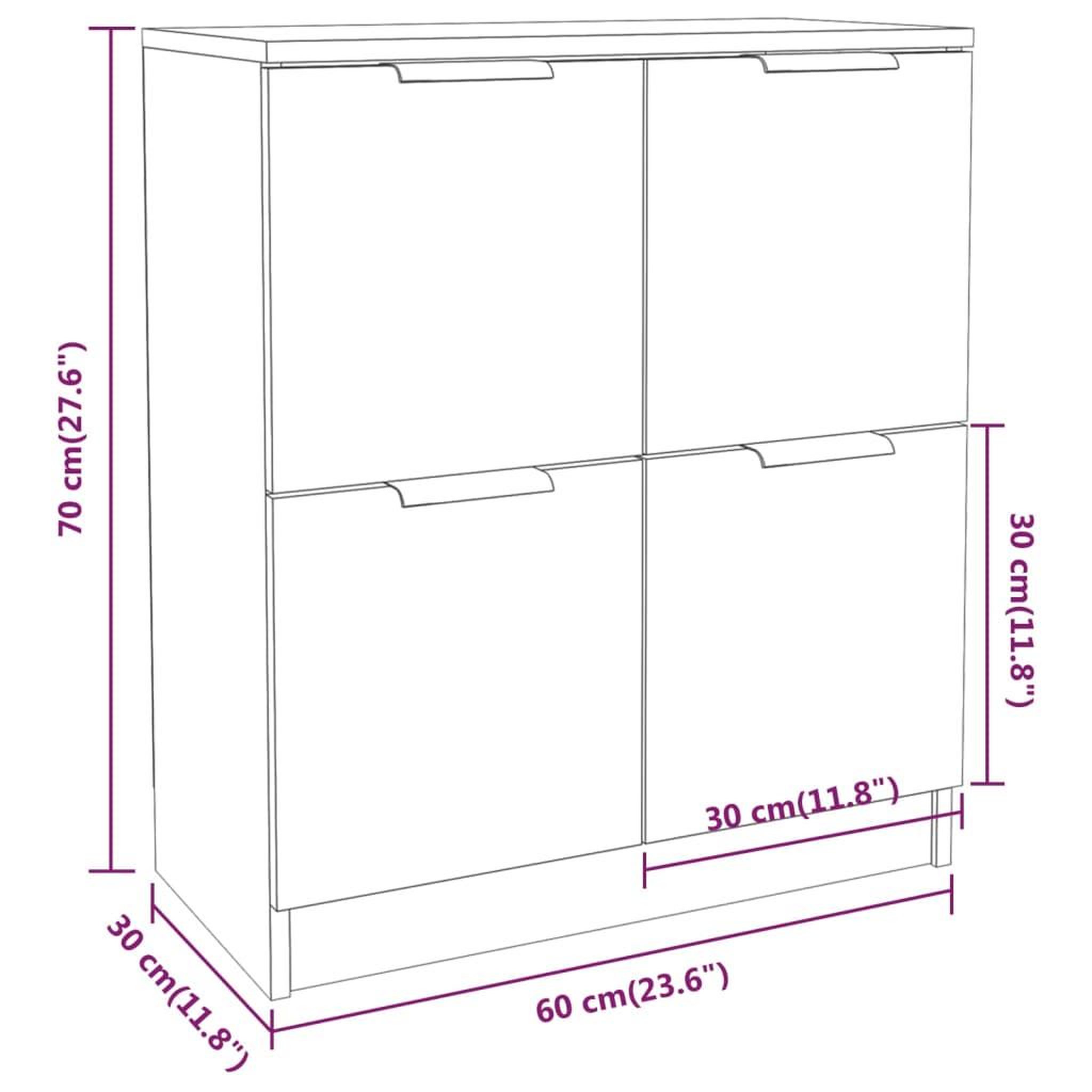 Voir la diapositive 6 : VIDAXL Buffet Sonoma gris 60x30x70 cm Bois d'ingenierie