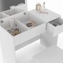 Voir la diapositive 6 : ID MARKET Coiffeuse ZELIA miroir rabattable avec 1 tiroir et 1 tabouret