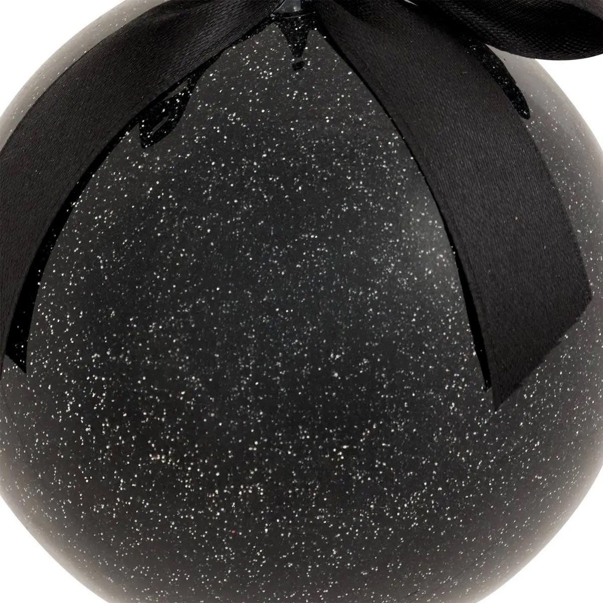 Voir la diapositive 2 : ATMOSPHERA Boule de noël pailletée  nœud  9cm noir
