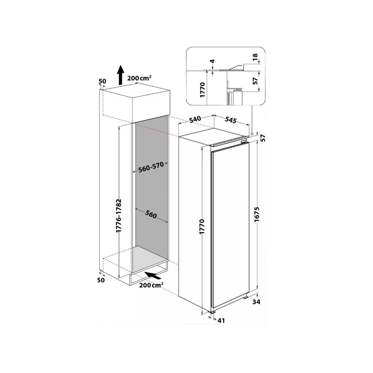 Whirlpool Réfrigérateur 1 porte intégrable à glissières 306l - WHSD18A011A1FR