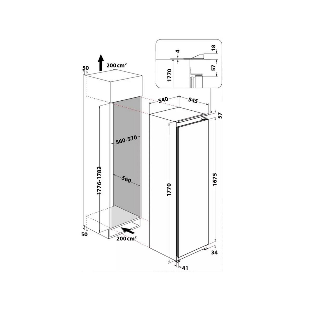 Whirlpool Réfrigérateur 1 porte intégrable à glissières 306l - WHSD18A011A1FR