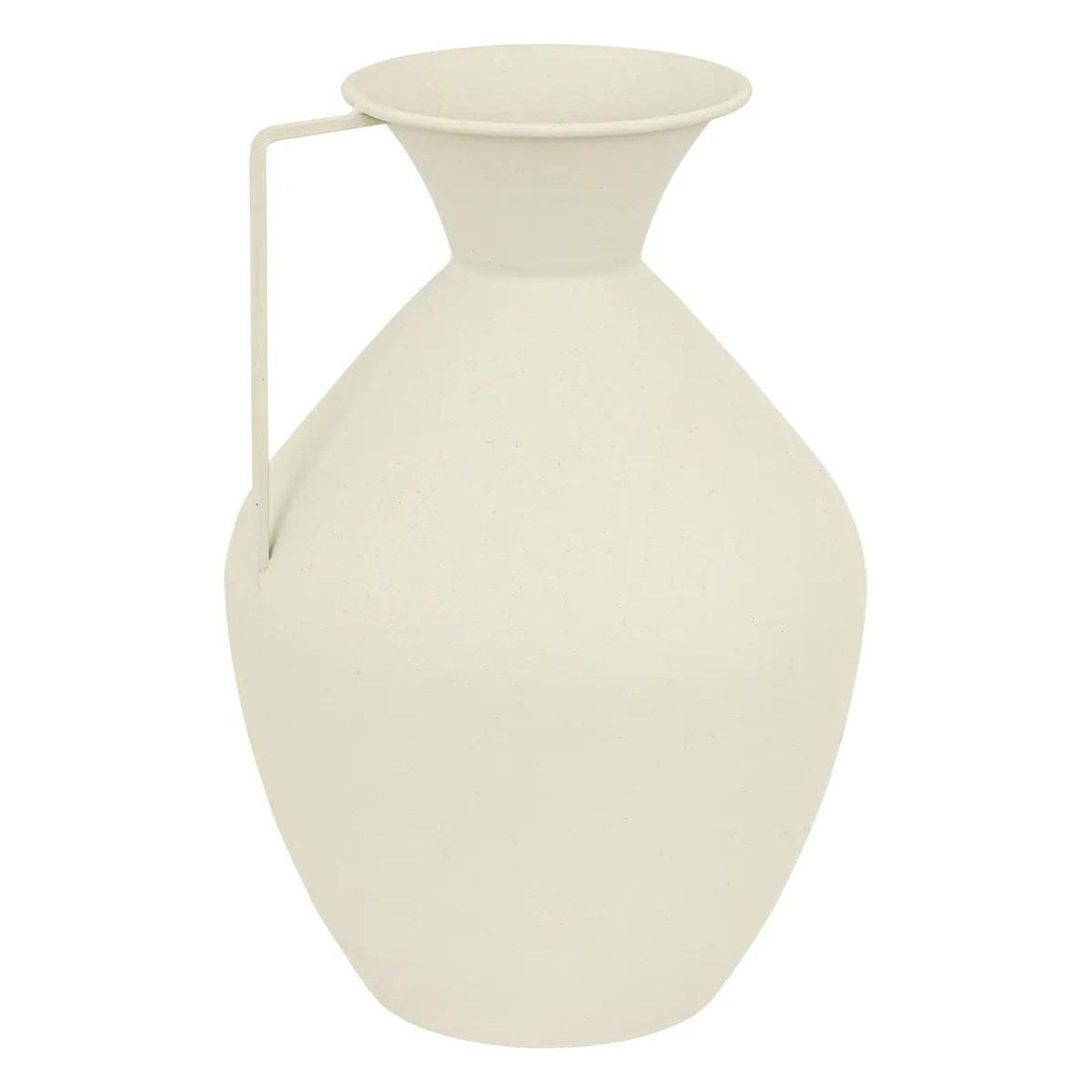 ATMOSPHERA Vase cruche en métal  sylvain  36cm blanc