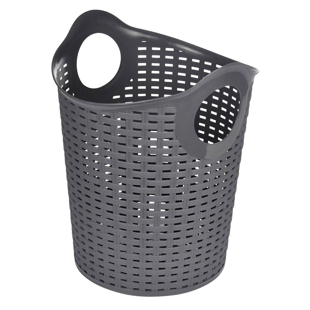 Paris Prix Panier à Linge Rond  Tressé  33cm Gris