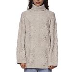 Pieces Pull  Femme Pieces Wide Sleeve. Coloris disponibles : Beige