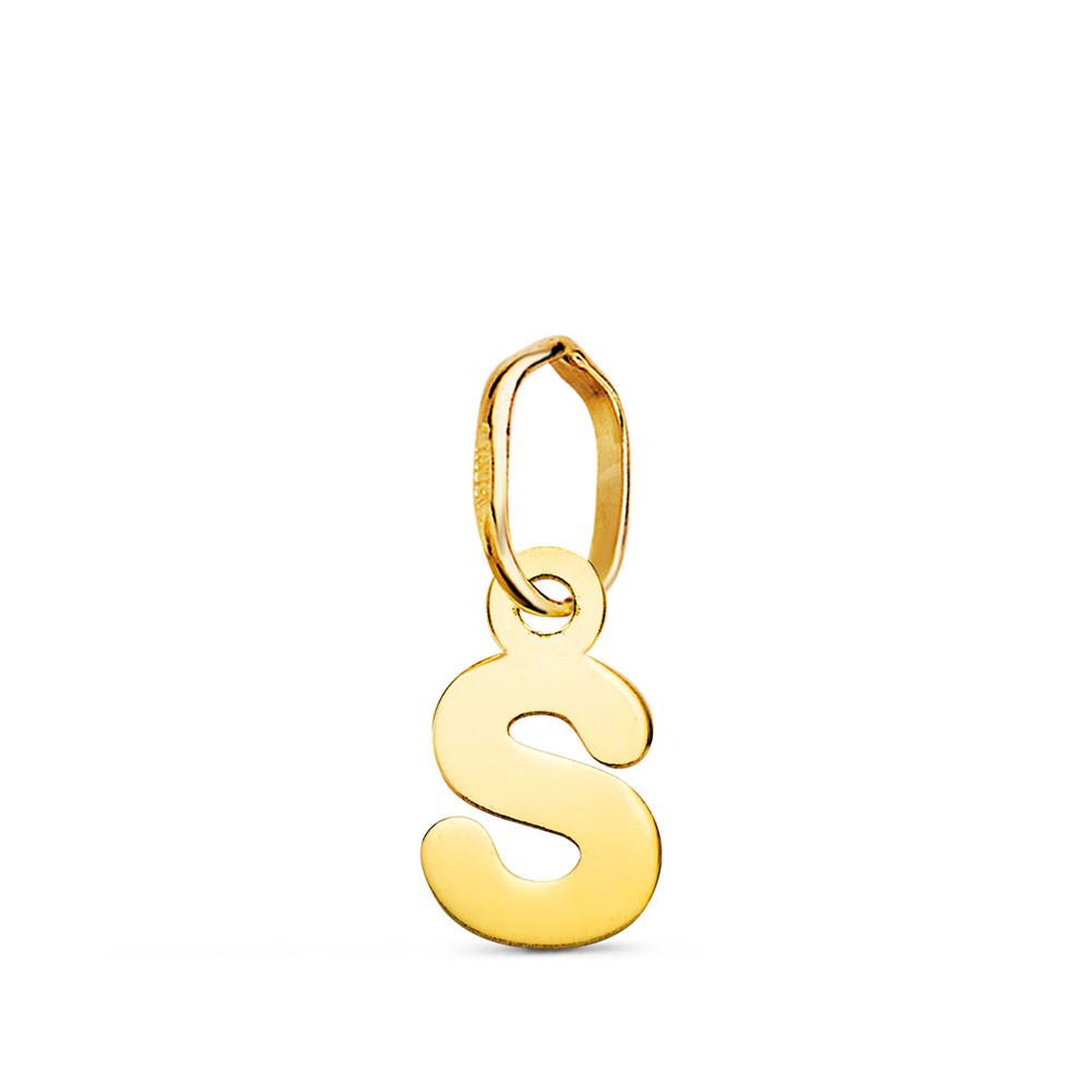 L'ATELIER D'AZUR Pendentif Or 18 Carats 750 Jaune - Initiale Lettre  S  - Chaine Offerte