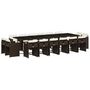 Voir la diapositive 2 : VIDAXL Ensemble a manger de jardin et coussins 17 pcs marron rotin