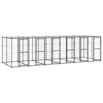 VIDAXL Chenil exterieur Acier avec toit 14,52 m²