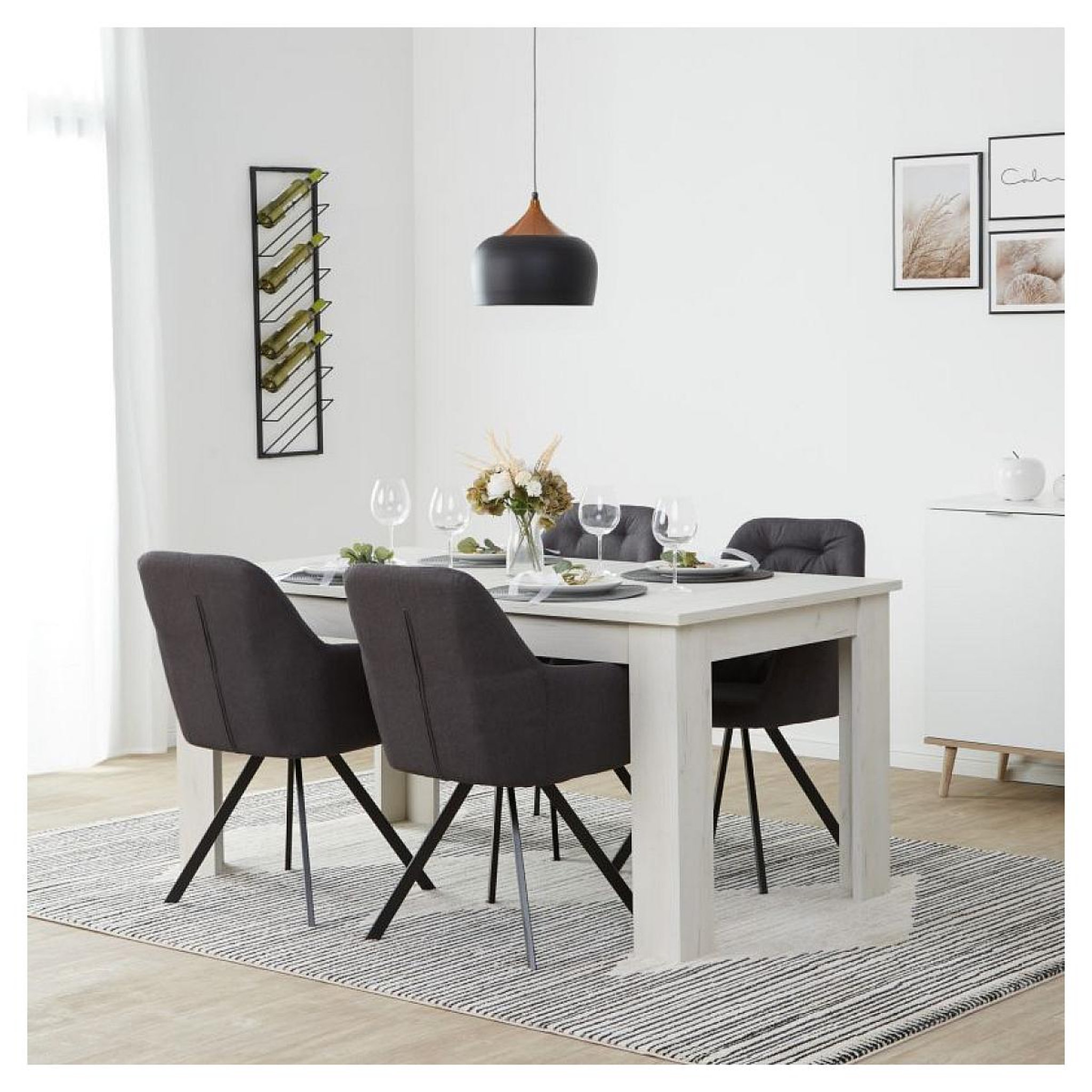 Voir la diapositive 2 : HomeStyle4U Chaise de salle à manger Lot 6 chaises gris