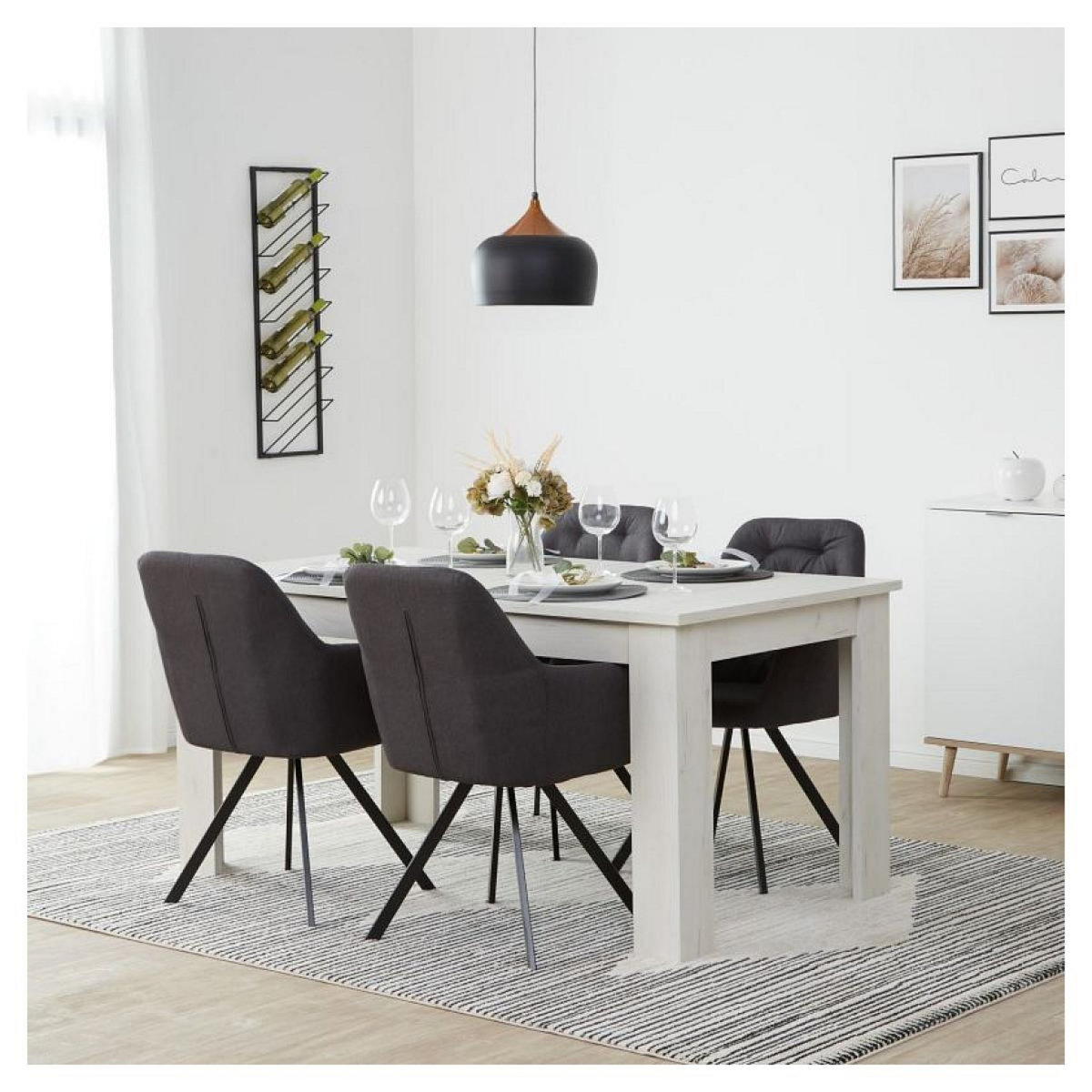 HomeStyle4U Chaise de salle à manger Lot 6 chaises gris