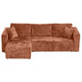 Voir la diapositive 4 : BEST MOBILIER Topaze - canapé d'angle réversible 4 places convertible avec coffre en velours à relief texturé