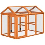 PAWHUT Enclos poulailler parc grillagé dim. 140L x 88,5l x 106H cm - bois de sapin pré-huilé