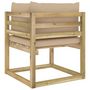 Voir la diapositive 5 : VIDAXL Canape d'angle de jardin avec coussins Bois impregne de vert