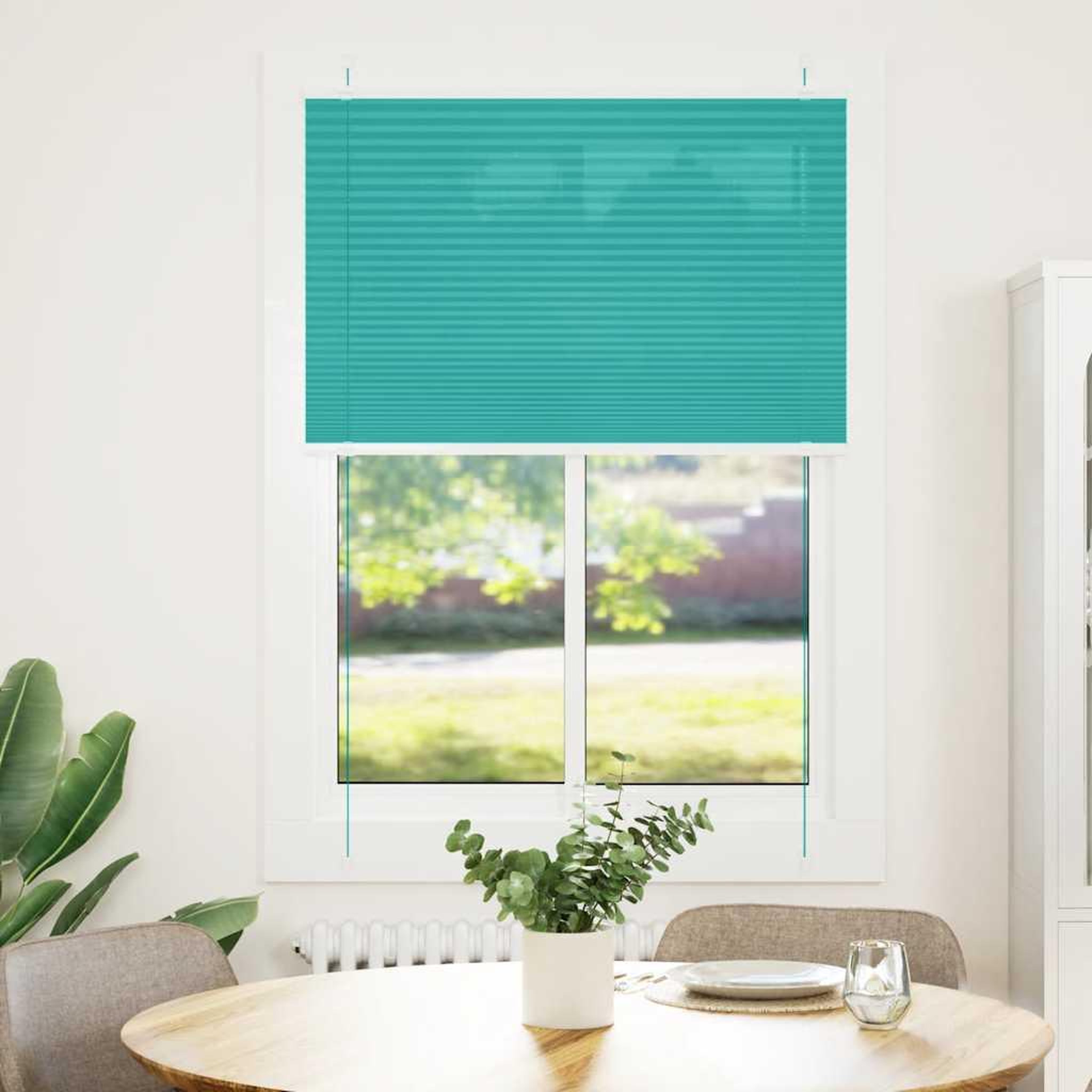 Voir la diapositive 2 : VIDAXL Store plisse vert petrole 85x150 cm largeur du tissu 84,4 cm