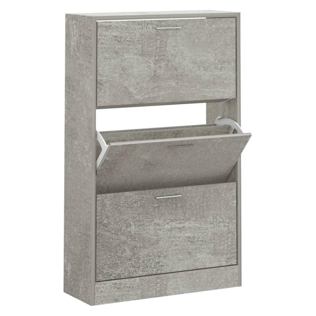 VIDAXL Armoire a chaussures Gris beton 63x24x103 cm Bois d'ingenierie